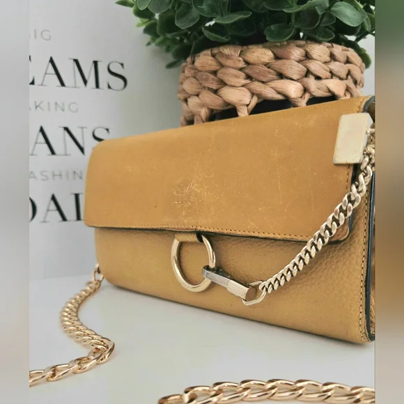 Authentic CHLOE Faye Leather Flap Wallet Card Holder Clutch WOC Crossbody - Picture 3 of 14